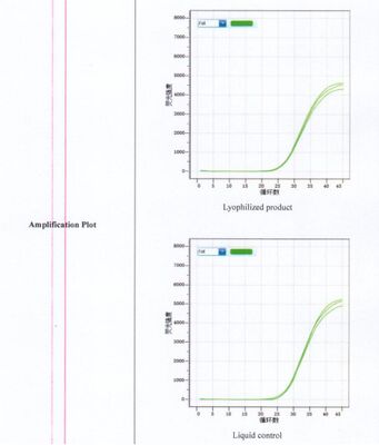 냉동 건조 실시간 PCR 검출 반응제는 냉선 연쇄가 필요하지 않은 리스테리아 모노사이토겐의 높은 민감성 검출을 위해